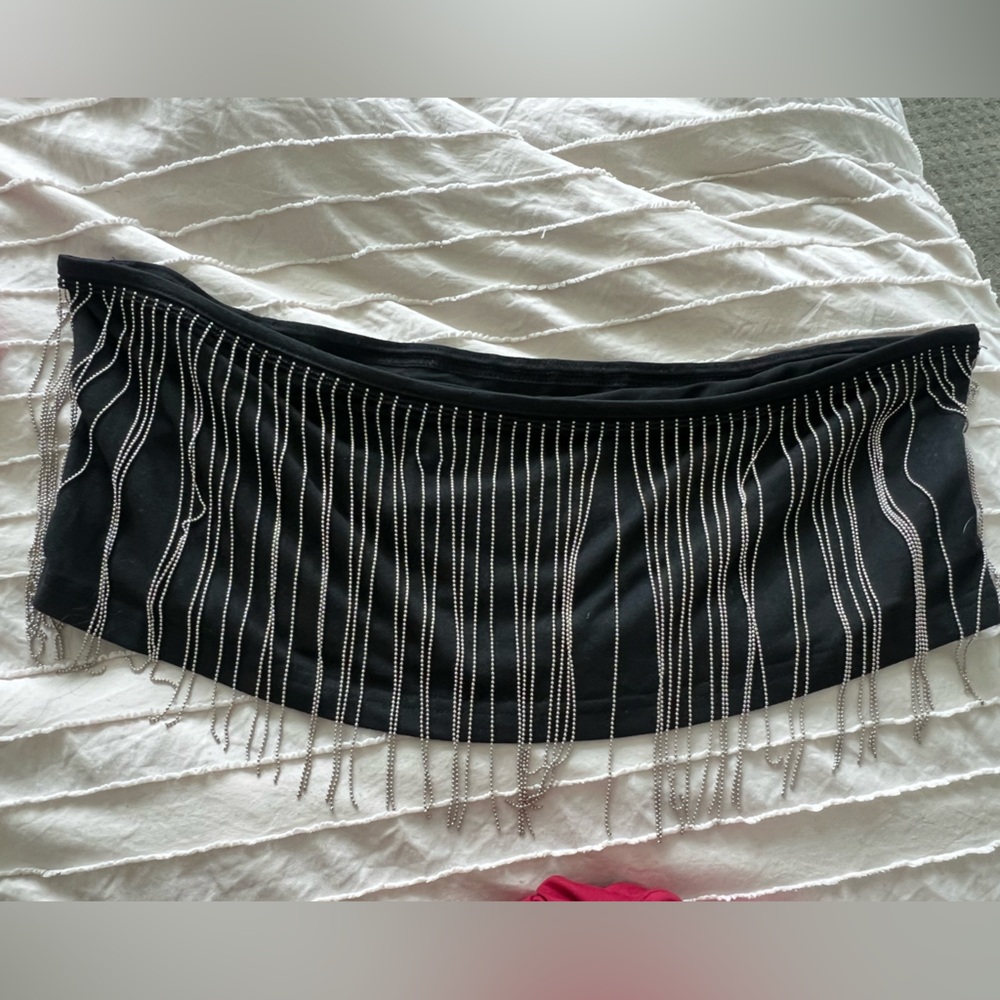 Beaded crop bandeau